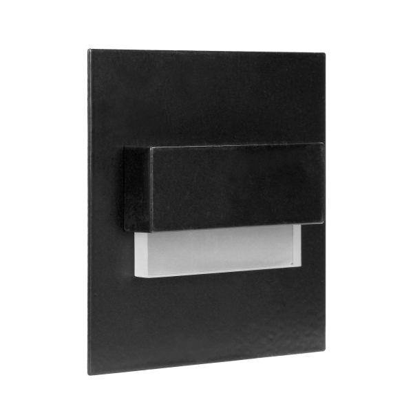 TRACO LED 1.5W staircase light fitting, 12VDC, 30lm, 3000K, black