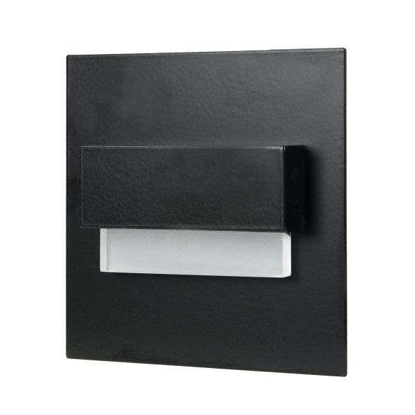 TRACO LED 1.5W staircase light fitting, 12VDC, 30lm, 6000K, black