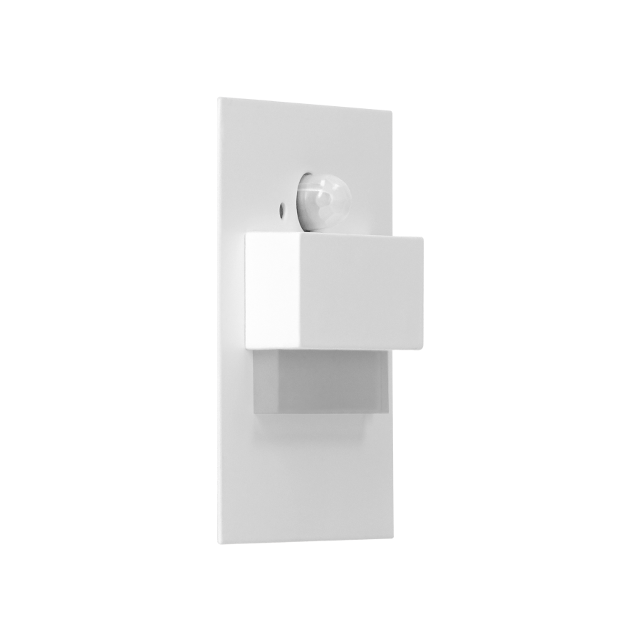 TRACO LED 1.5W, flush-mounted staircase luminaire, 12VDC, 30lm, 3000K, white, twilight and motion sensor