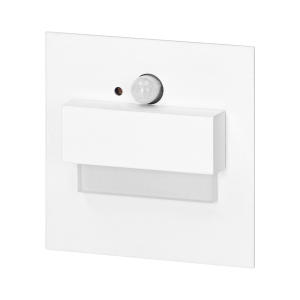 TRACO LED 1.5W, flush-mounted staircase luminaire, 12VDC, 30lm, 6000K, white, twilight and motion sensor