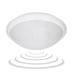 E27 lighting fixture BREVA with microwave sensor, IP44