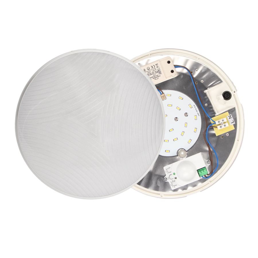 LED lighting fixture HELM with microwave sensor, 12W, IP44