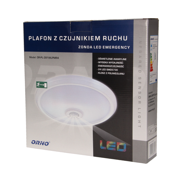 LED lighting fixture ZONDA emergency with PIR sensor, 16W