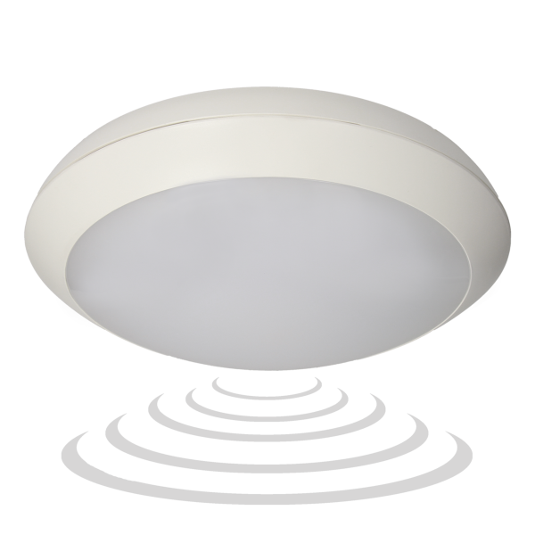 Plafon PASAT LED z mikrofalowym czujnikiem ruchu, biały, 20W