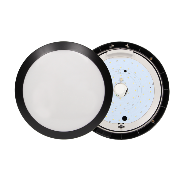 Plafon ZEFIR LED z mikrofalowym czujnikiem ruchu, czarny, 25W