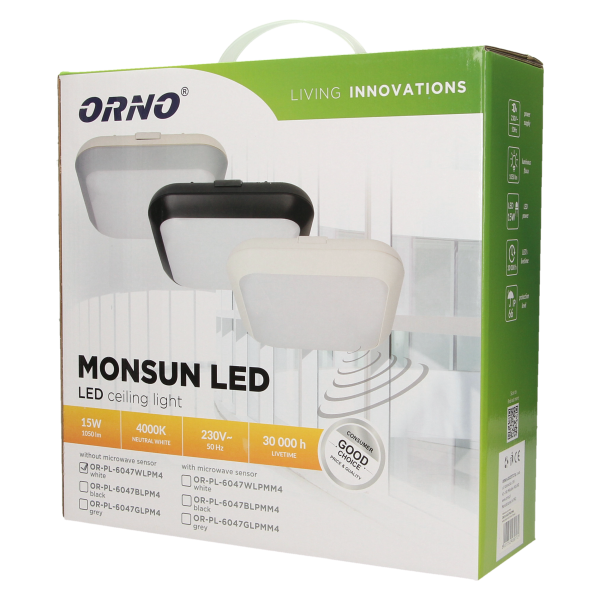 LED lighting fixture MONSUN, 15W, IP66