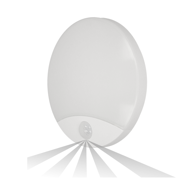 VIRAZON LED 15W, plafon z czujnikiem ruchu, 1050lm, IP44, 4000K, poliwęglan mleczny, biały