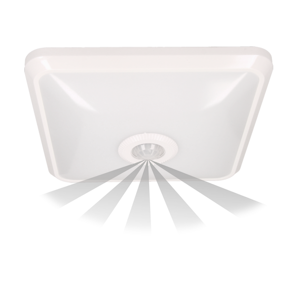 NYK LED 12W, plafon z czujnikiem ruchu, 850lm, IP20, 4000K, poliwęglan mleczny, biały