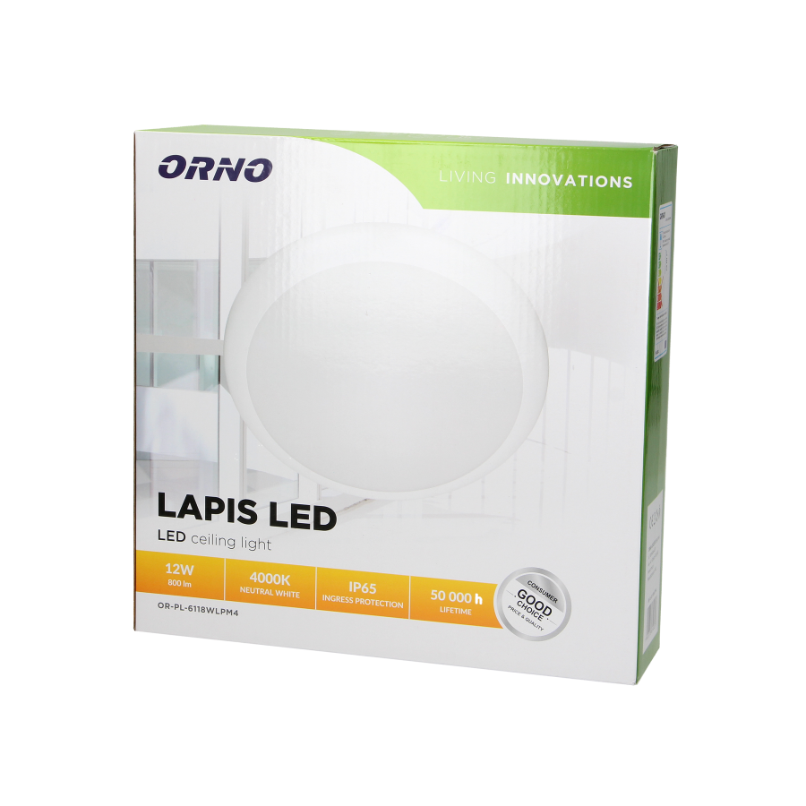 LED lighting fixture LAPIS 12W. IP65, IK10