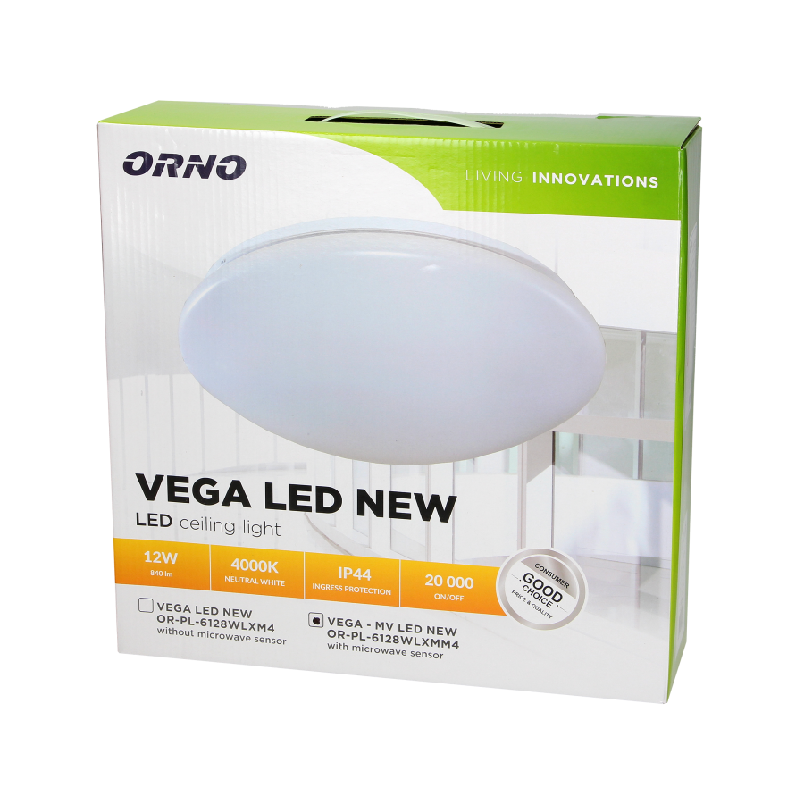 VEGA LED NEW ceiling light with microwave sensor, 12W