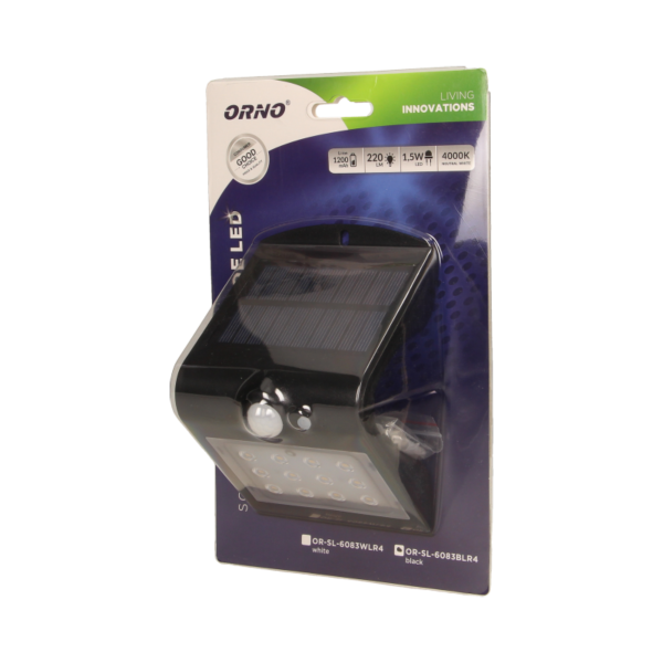 LED solar garden lamp SILOE with motion sensor, black