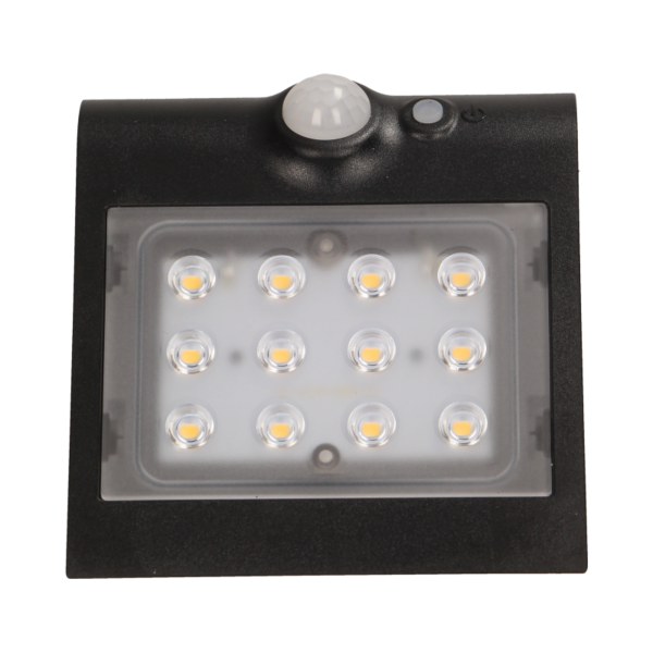 LED solar garden lamp SILOE with motion sensor, black