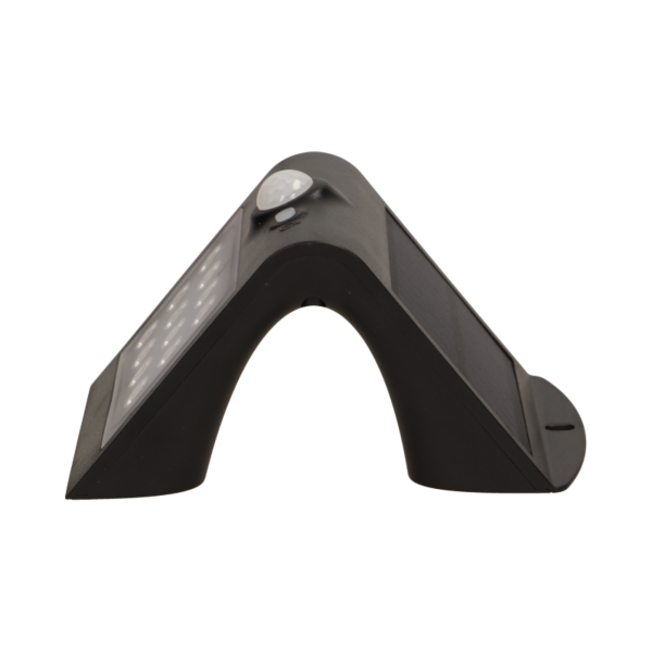 SILOE LED 1,5W, lampa solarna z czujnikiem ruchu 120st, 190lm, IP65, 4000K, 1200mAh, podwójne źródło światła, czarna