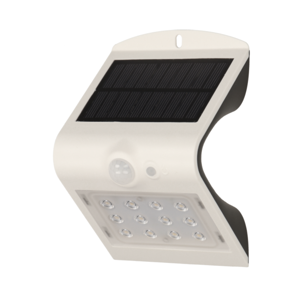 LED solar garden lamp SILOE with motion sensor, white