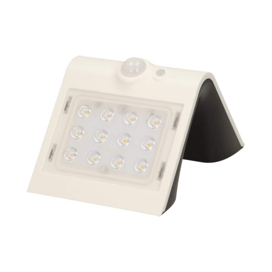 LED solar garden lamp SILOE with motion sensor, white