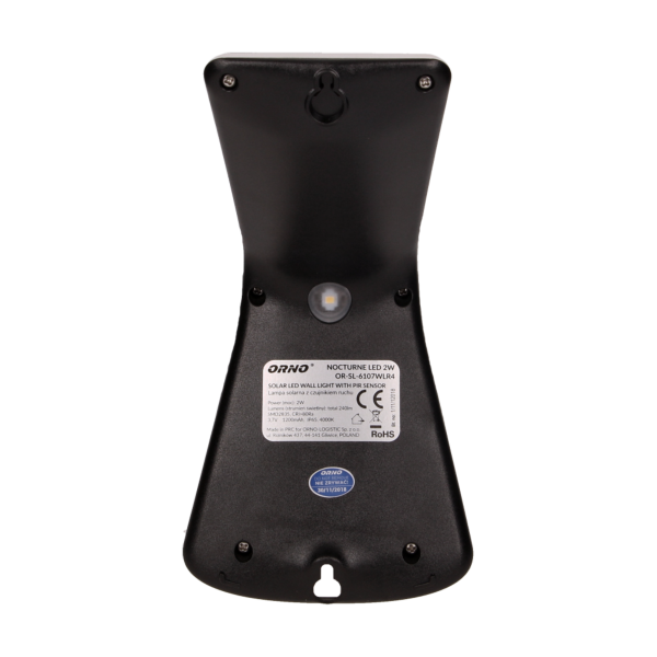 NOCTURNE LED 2W, lampa solarna z czujnikiem ruchu 120st, 240lm, IP65, 4000K, 1200mAh, podwójne źródło światła, biała