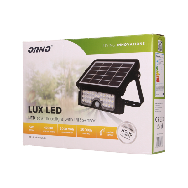 LED solar floodlight LUX with motion sensor