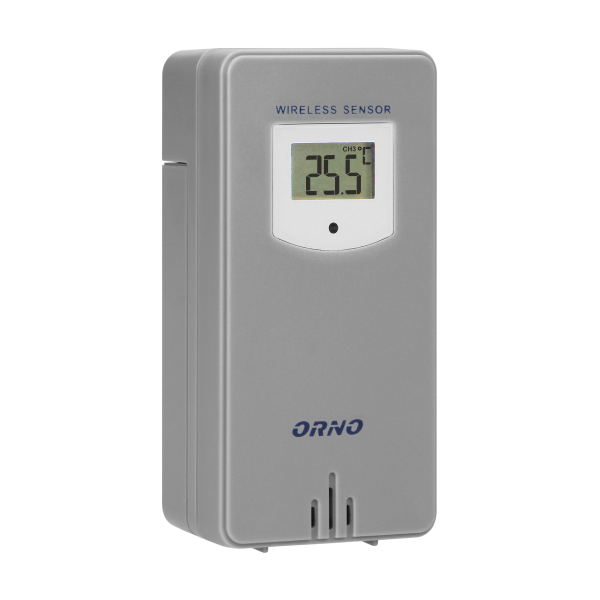 Wireless weather station with indoor and outdoor temperature indicator, grey and white