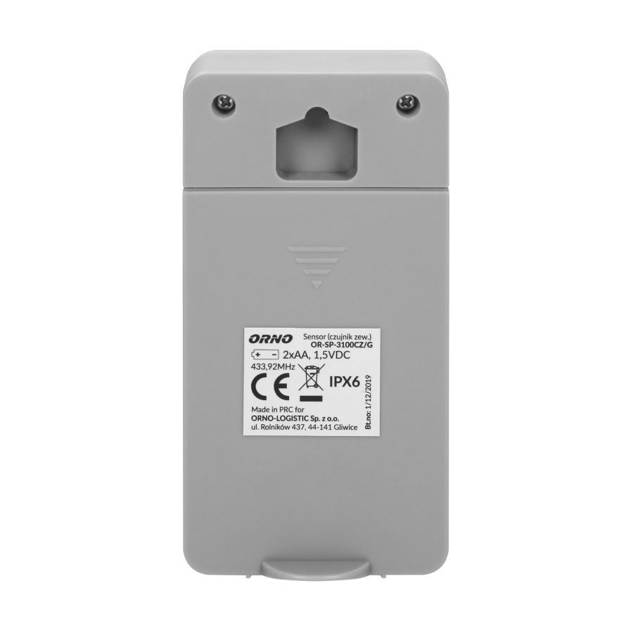 Czujnik temperatury zewnętrzny do stacji pogodowej OR-SP-3100, szary