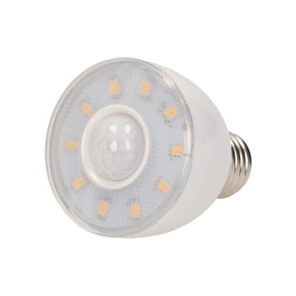 RICU LED 5W A60, żarówka z czujnikiem ruchu, 330-390lm, 3000K, E27