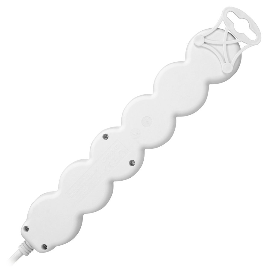 Przedłużacz 5-krotny 2P+Z (schuko), z wyłącznikiem, 3m H05VV-F 3x1,0mm², Imax=10A, biały