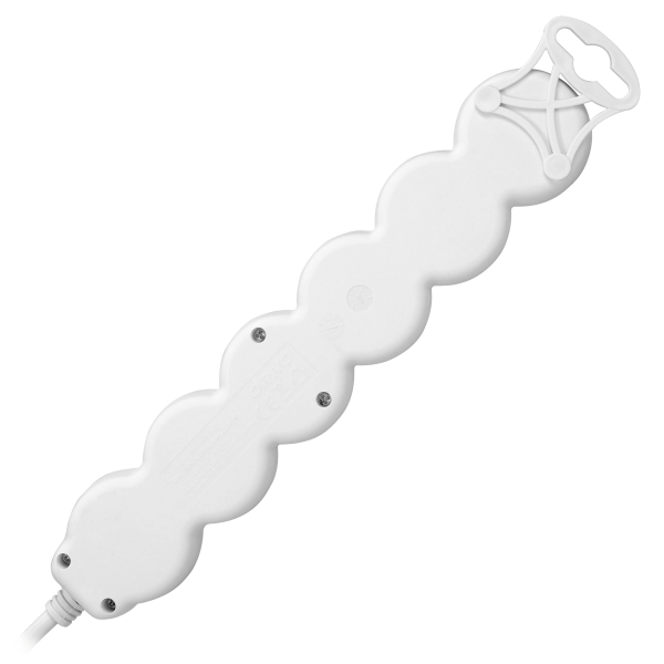 Przedłużacz 5-krotny 2P+Z (schuko), z wyłącznikiem, 3m H05VV-F 3x1,0mm², Imax=10A, biały