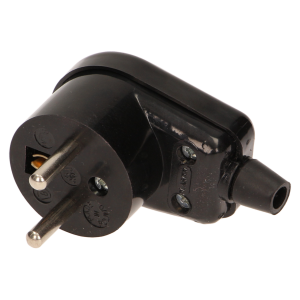 Wtyczka kątowa 2P+Z z podświetleniem, czarna