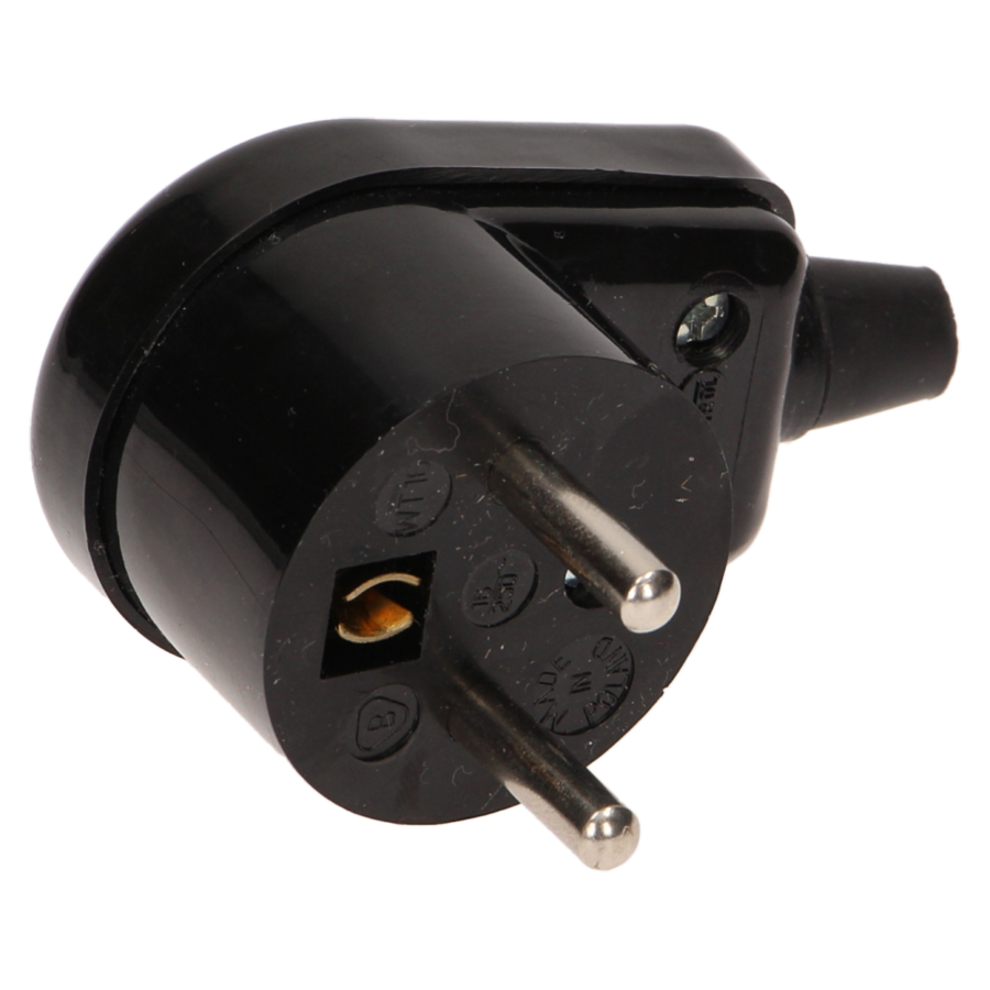 Wtyczka kątowa 2P+Z z podświetleniem, czarna