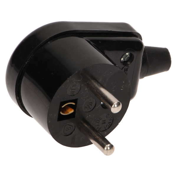 Wtyczka kątowa 2P+Z z podświetleniem, czarna