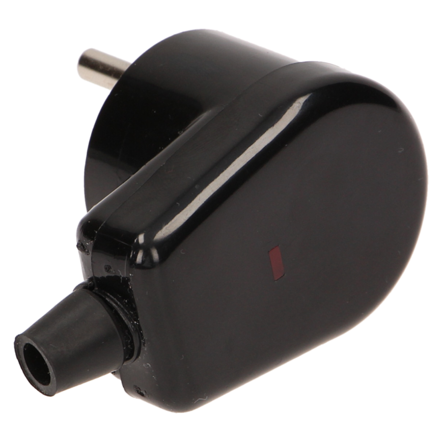 Wtyczka kątowa 2P+Z z podświetleniem, czarna