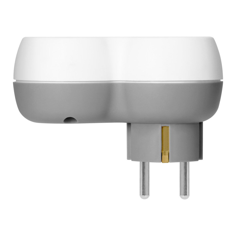 Rozgałęźnik 2P+Z, USB-A+C, schuko, biało-szary