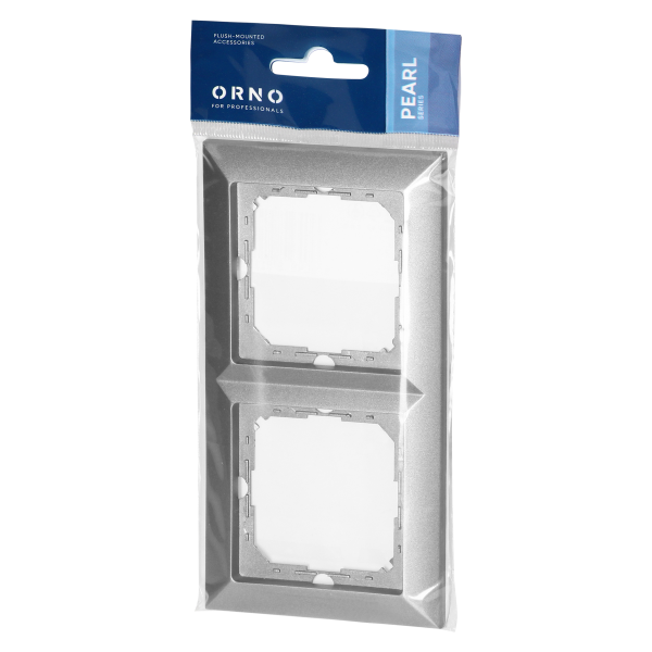 Ramka podwójna Pearl, Ra-2P, srebrny