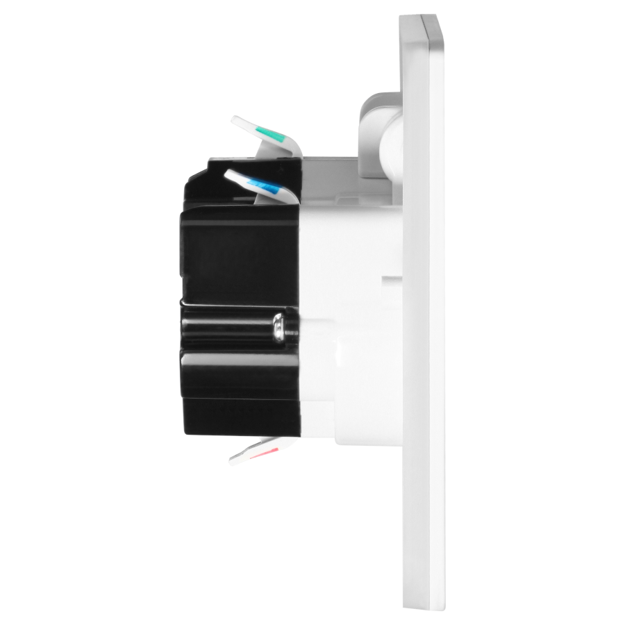 Hermetic, flush-fitting double socket, rectangular, IP55, 2x2P+E(French), white