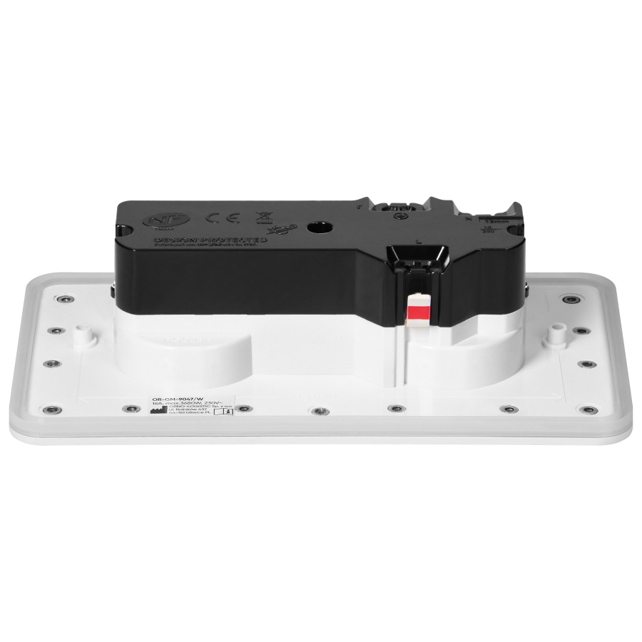 Hermetic, flush-fitting double socket, rectangular, IP55, 2x2P+E(French), white