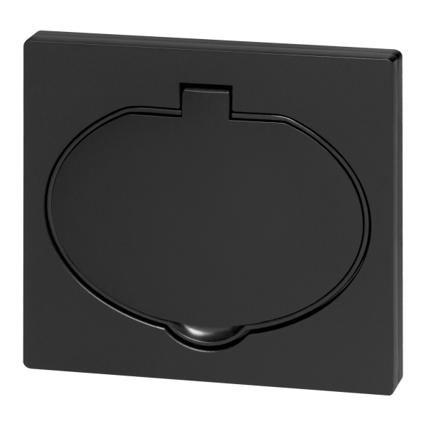 Hermetic, flush-fitting socket, IP44, 1x2P+E(Schuko), black