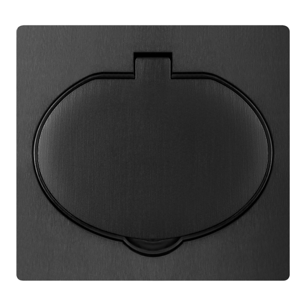 Hermetic, flush-fitting socket, IP44, 1x2P+E(Schuko), black
