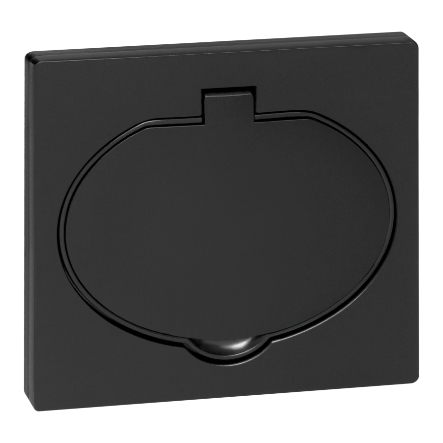 Hermetic, flush-fitting socket, IP44, 1x2P+E(Schuko), black