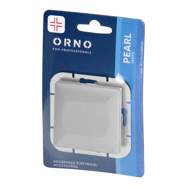 Flush-mounted four-way switch Pearl, 10A, 250V, WP-8P, silver