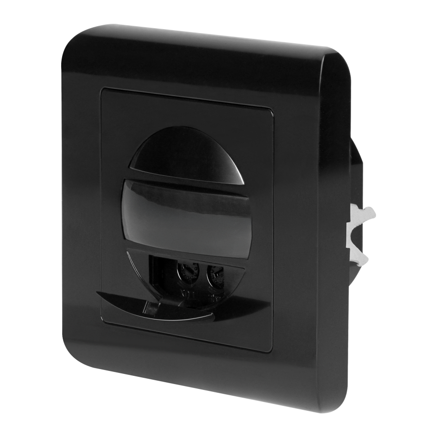 Motion sensor for installation box, 2-wire, 160°, IP20, 300W, black