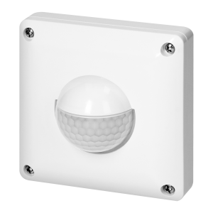 Czujnik ruchu, 2 i 3 żyłowy, 190°, IP65, 250W, zasięg ø 20m, do puszki, biały