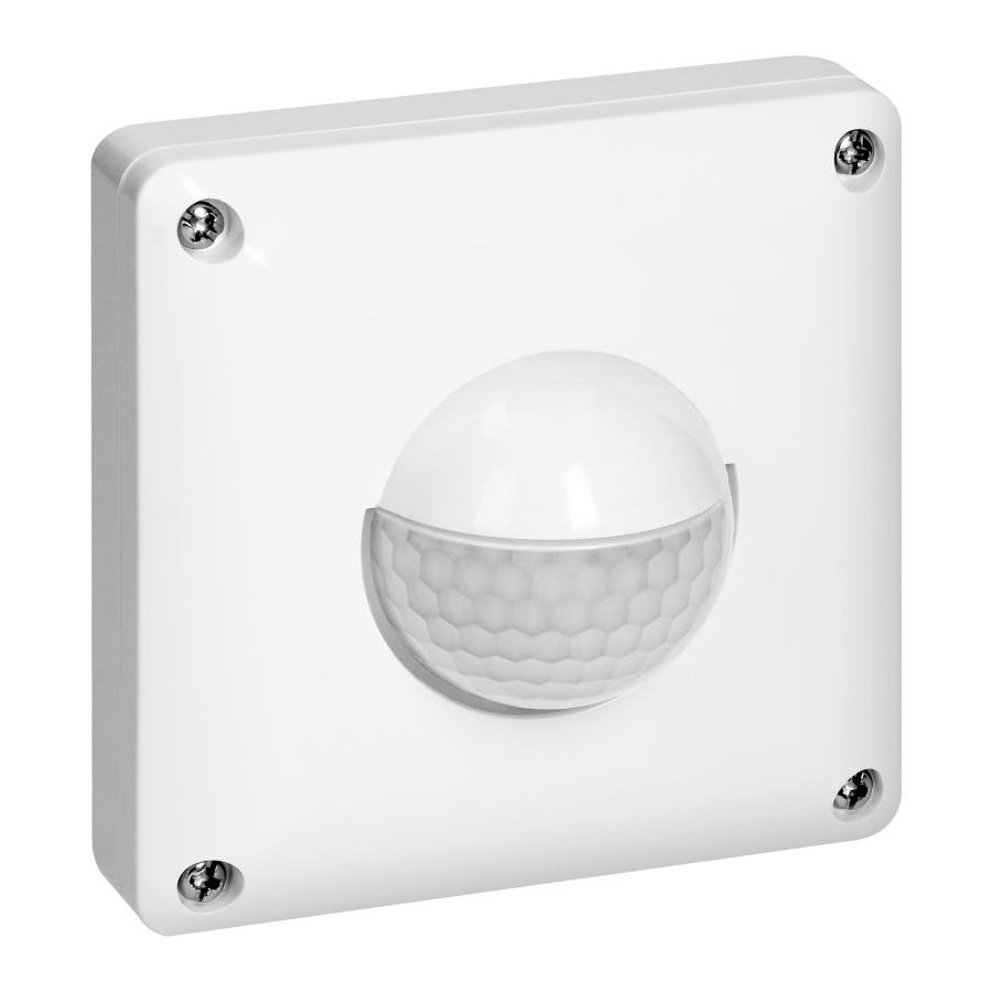PIR motion sensor 190°, 2 or 3 wires, IP65, 250W, max range 20m, white
