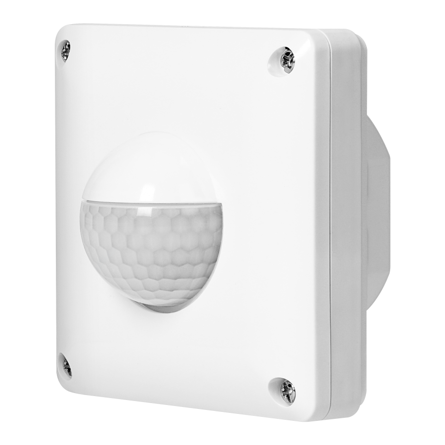 Czujnik ruchu, 2 i 3 żyłowy, 190°, IP65, 250W, zasięg ø 20m, do puszki, biały