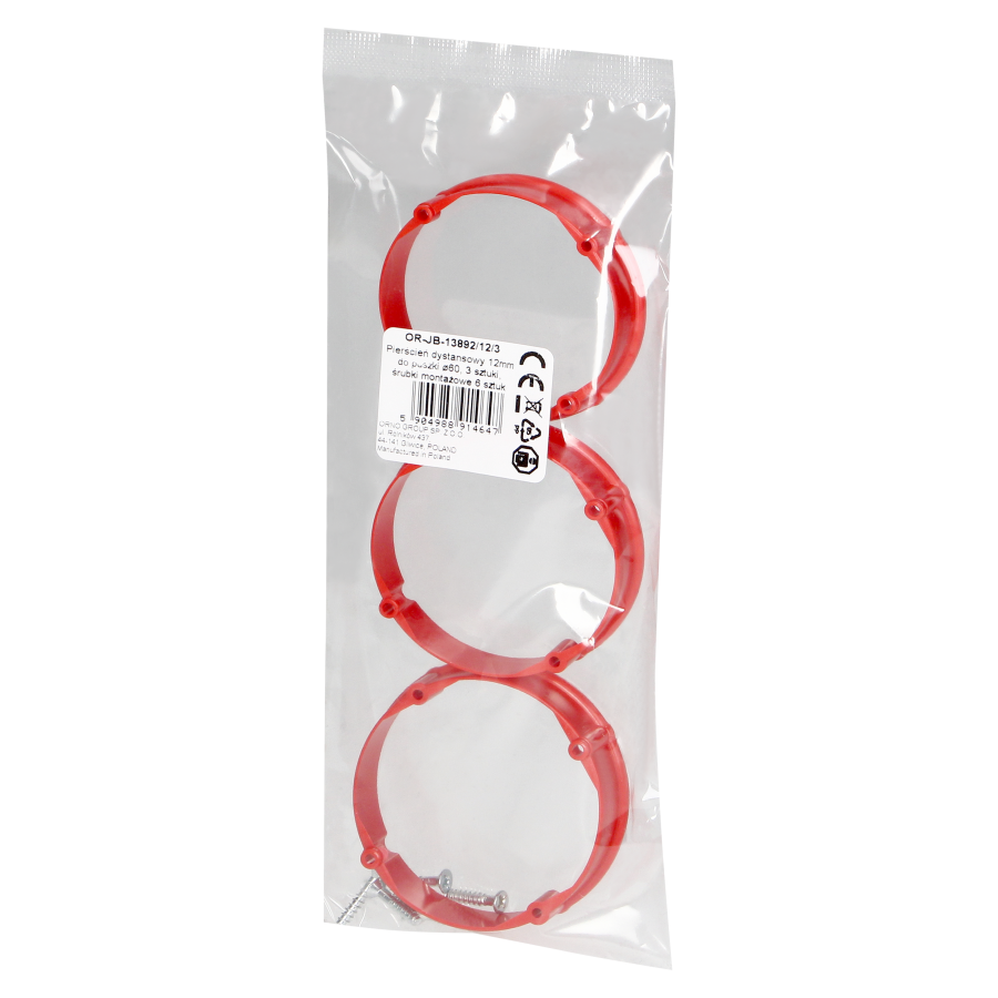 Extension ring 12mm for junction box, screws mounting 6 pcs