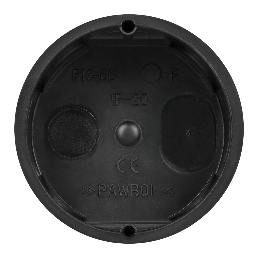 Puszka podtynkowa 60 mm płytka, czarna