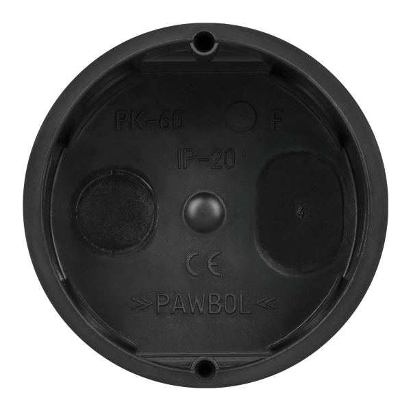 Flush-mounted junction box - 60 mm shallow, black