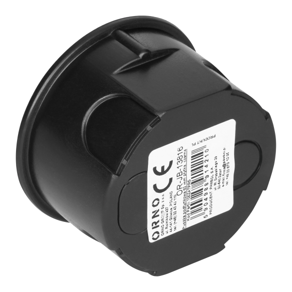 Flush-mounted junction box - 60 mm shallow, black