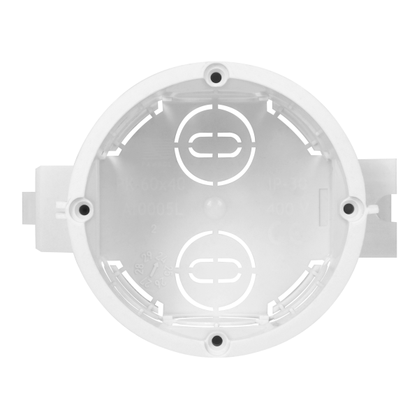 Serial, flush-mounted junction box - 60 mm shallow, white