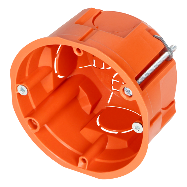 Flush-mounted junction box for plasterboard walls - 60 mm, shallow