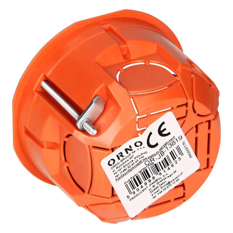 Flush-mounted junction box for plasterboard walls - 60 mm, shallow