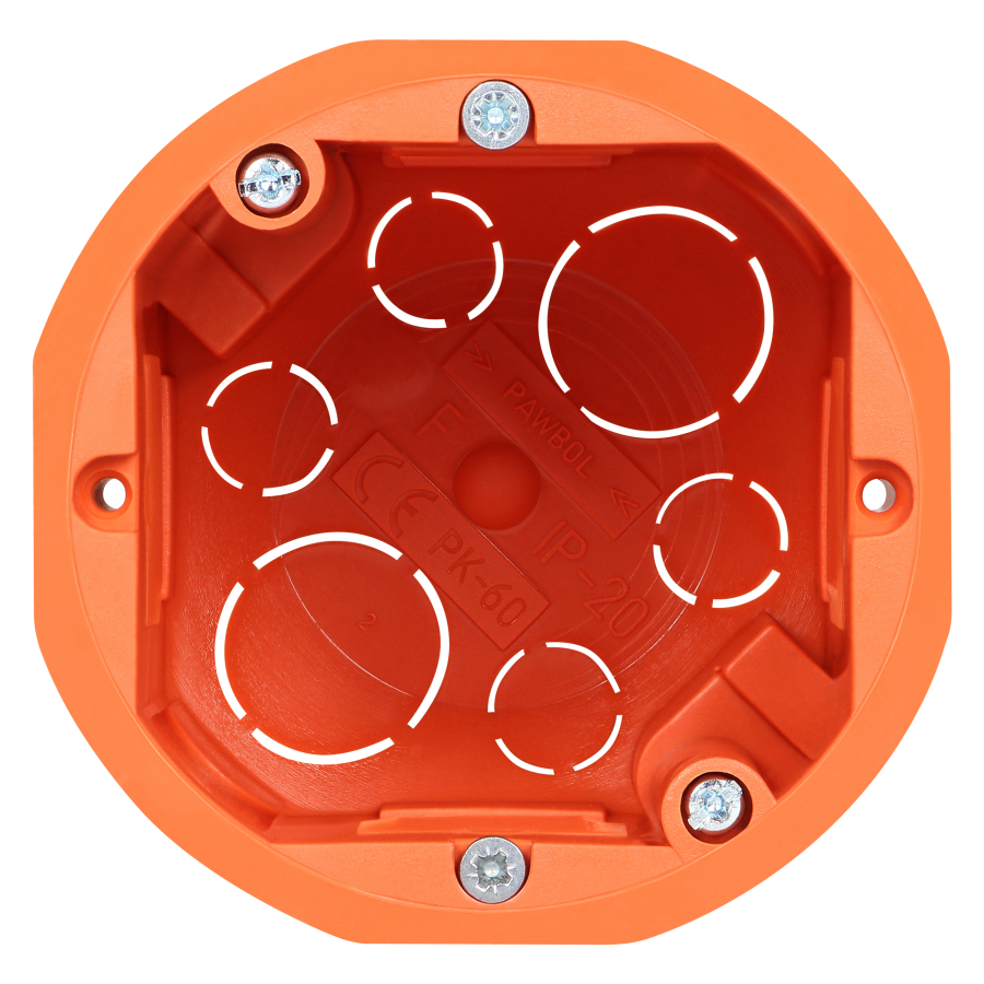 Flush-mounted junction box for plasterboard walls - 60 mm, deep